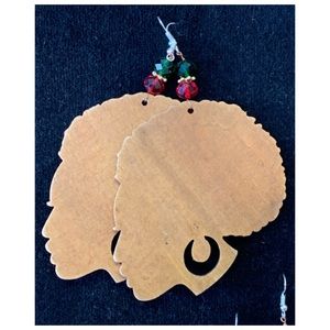 Handmade earrings made from natural materials.